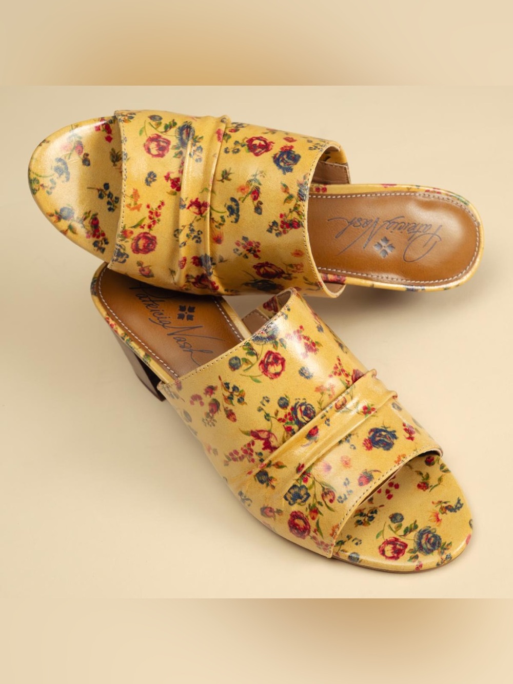 Patricia Nash Poema Leather Heel Sandal - Fleur de Jardin 6.5W